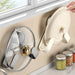 Drill‑Free Suction Cup Rotating Kitchen Rack — Wall‑Mounted Pot Lid & Chopping Board Holder with Hooks