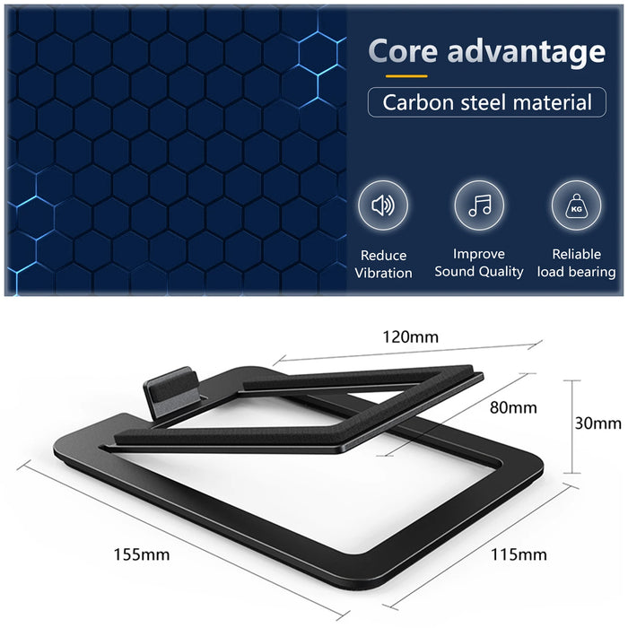 Desktop Speaker Stand — Carbon steel with shock-absorbing base