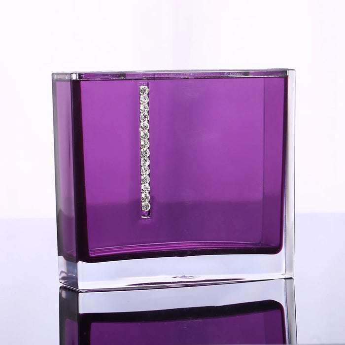 5‑Piece Purple Acrylic Bathroom Set — Emulsion Bottle, Toothbrush Holder, Soap Dish & 2 Cups