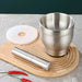 Stainless Steel Garlic Crusher with Covered Bowl — Manual Grinder for Garlic, Herbs & Spices