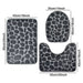 Three‑Piece Stone‑Pattern Microfibre Bathroom Mat Set — Water‑Absorbent & Non‑Slip