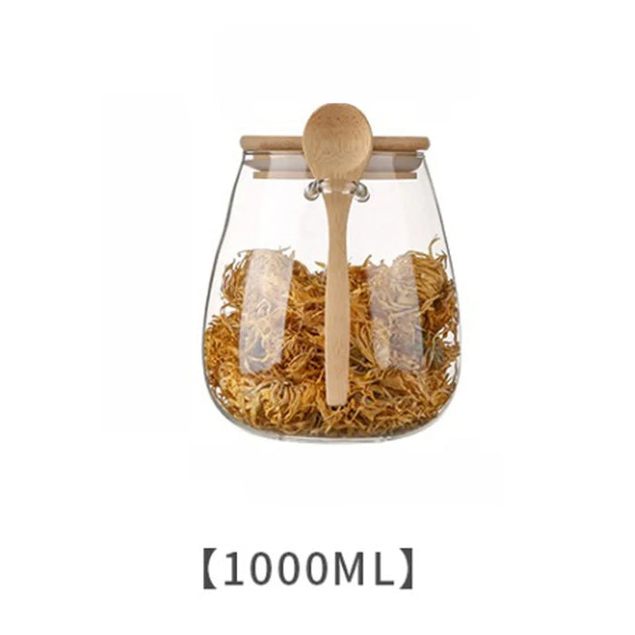 Airtight Glass Storage Jar with Bamboo Lid — 350 / 600 / 1000ml