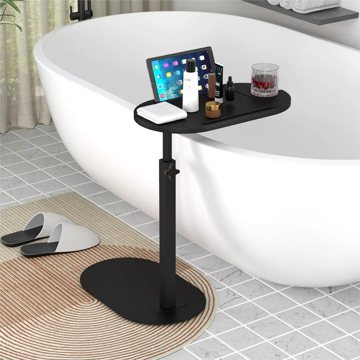 Bamboo Bathtub Side Tray – Height Adjustable Freestanding Bath Caddy