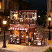 Cute Cake Shop 3D Wooden Book Nook Kit — DIY Miniature Bookshelf Dollhouse Bookend
