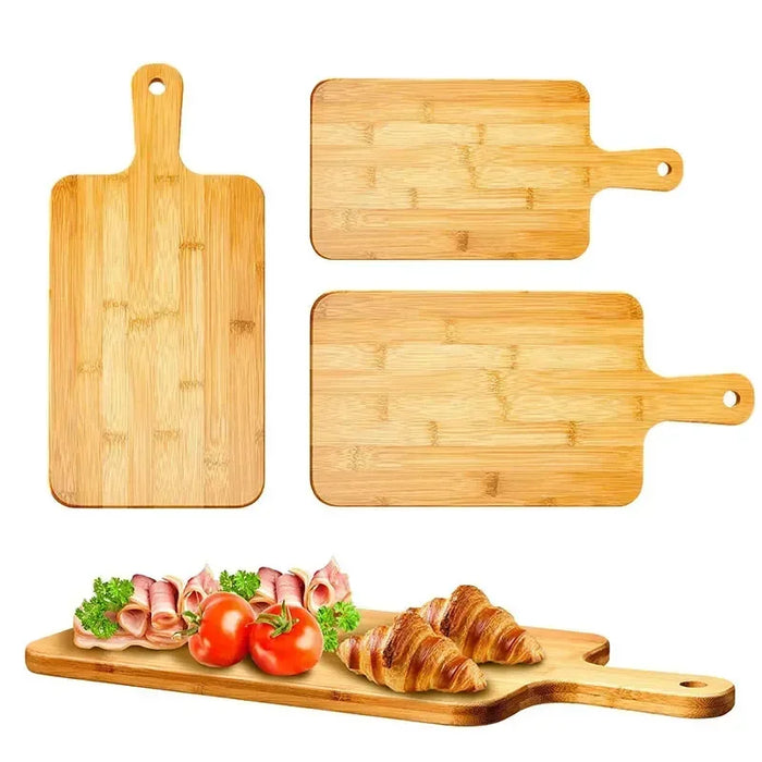 Bamboo Cutting Board with Handle — 11 x 5 inch Wooden Serving & Chopping Board