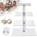 Acrylic 3/4-Tier Square Cake & Cupcake Stand with LED Lights