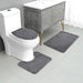 3-piece Microfibre Bath Mat Set — Absorbent, Non-slip, Stone Pattern