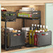 Pull-Out Under-Sink Organiser, 2-Tier Adjustable Sliding Shelf, Black & White