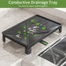 Compact Dish Drying Rack with Cutlery & Cup Holders, Drip Tray — 1-Tier (Black)