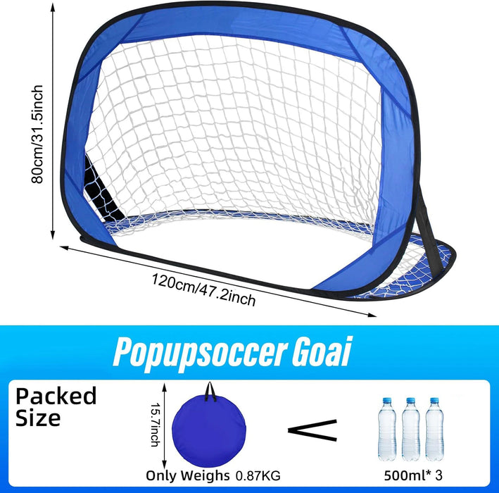 Portable Pop-Up Football Goal with Carry Bag — Collapsible Training Net