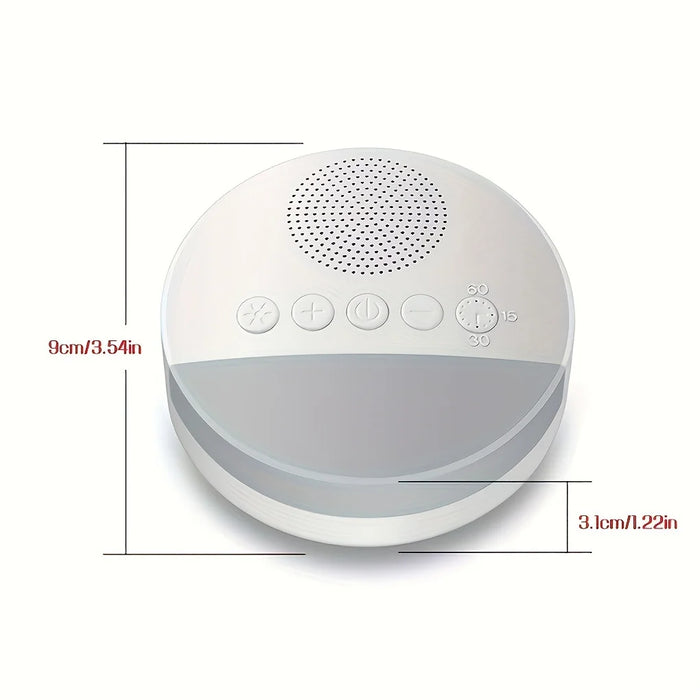 Portable 1200mAh USB Rechargeable White Noise Machine with Night Light & 9 Sounds