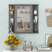 3-Tier Mirrored Bathroom Cabinet — Wall-Mounted with Display Shelves, Grey