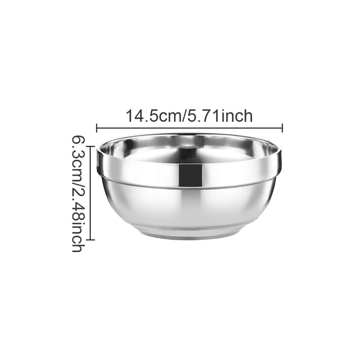 14.5cm Stainless Steel Bowl – Durable, Stackable for Mixing, Pickling, Salad & Fruit