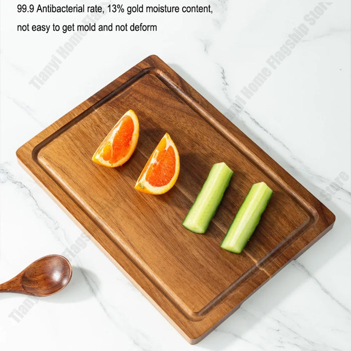 Acacia Wood Chopping Board — Thick Rectangular Cutting Board (S/M/L)