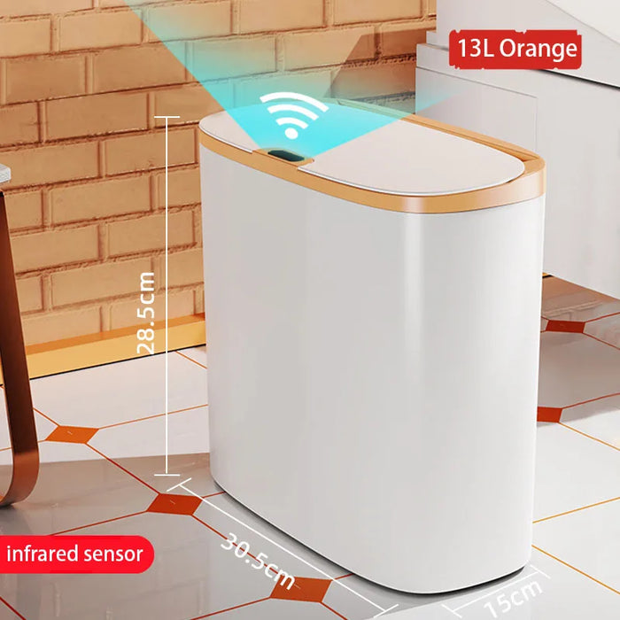 Automatic Touchless Bin with Lid — Motion Sensor, Waterproof Slim Design (13L)