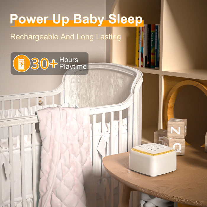 White Noise Machine — 30 Soothing Sounds, Warm Light, 30‑Hour Battery