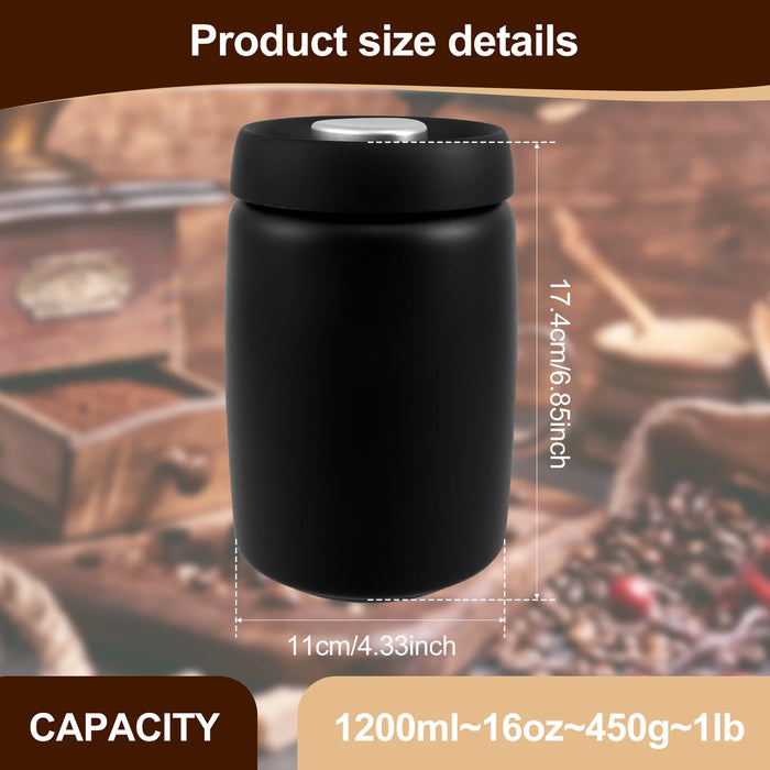 Coffee Vacuum Canister 1200ml – 304 Stainless Steel Food Storage