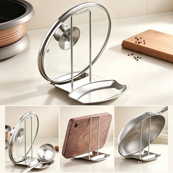 Stainless Steel Detachable Pot Lid & Utensil Rack