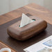Nut‑brown Solid Wood Tissue Box Cover — Simple, Large Capacity Tissue Holder