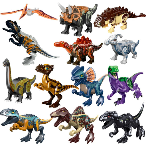 Jurassic Dinosaur Building Set — Triceratops, Velociraptor, T‑Rex, Indominus (Age 6+)