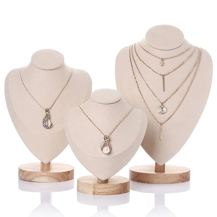 Wooden Jewellery Bust — Mannequin Necklace Stand and Display Prop