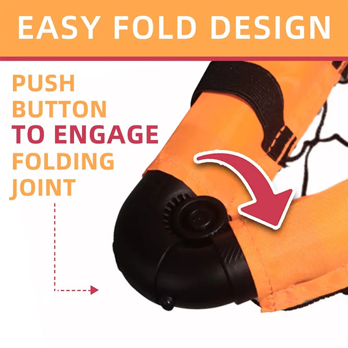 Kids Foldable Football Goal with Ball & Pump — Portable Outdoor Set