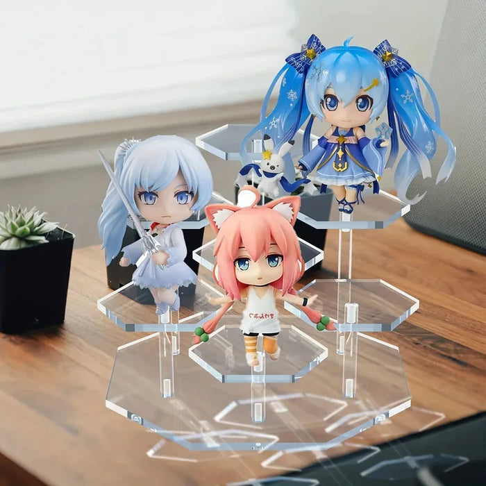 Hexagonal Acrylic Display Stand – Multi-Tier Storage for Jewellery, Cosmetics & Collectibles