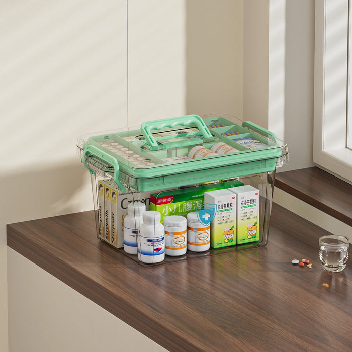 Transparent Medical Storage Box — Foldable, Large-Capacity Medicine Cabinet