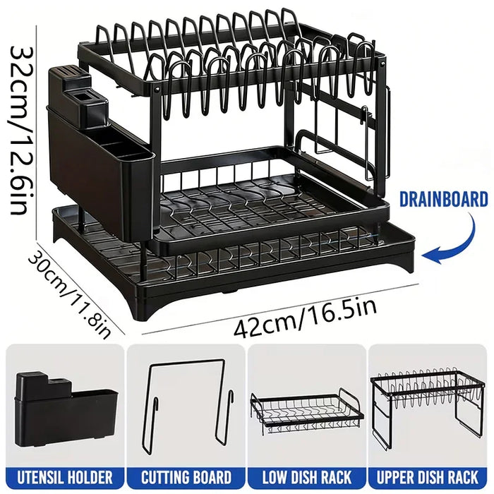 Stainless Steel Over-Sink Plate Organiser with Adjustable Drainboard WDJ-6