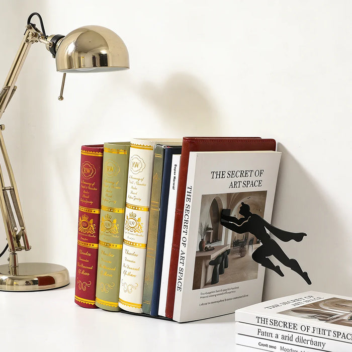 Superhero Metal Bookend — Floating Kids Wall Bookshelf (Model B001)