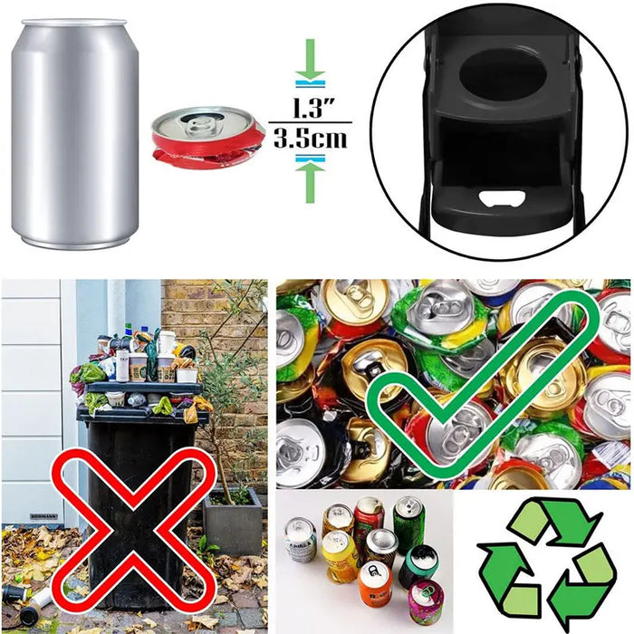 16 oz Heavy‑Duty Wall‑Mounted Can Crusher with Bottle Opener