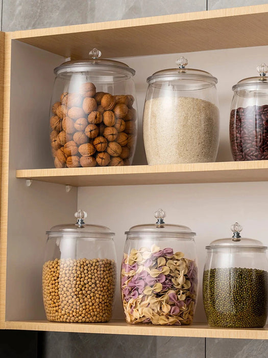 Airtight Clear Plastic Food Canister – 2.2 / 3.8 / 6.5L Flour, Cookie & Candy Jar with Lid