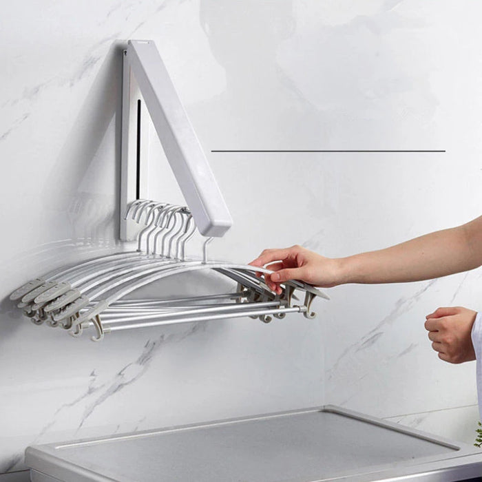 Folding Wall-Mounted Clothes Airer – Space-Saving Coat & Shirt Rack