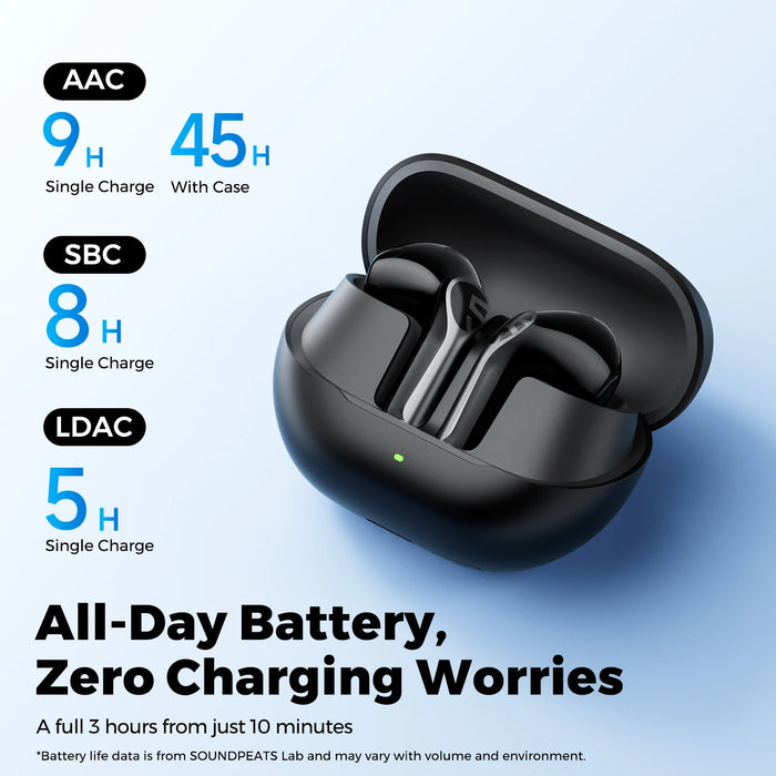 SOUNDPEATS Air6 HS Wireless Earbuds — Bluetooth 6.0, 13mm Driver, LDAC Hi‑Res, 45‑hour Playtime