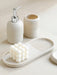 5-Piece Bathroom Accessory Set — Lotion Dispenser, Toothbrush Holder, Tumbler, Soap Dish & Tray (Beige or Grey)
