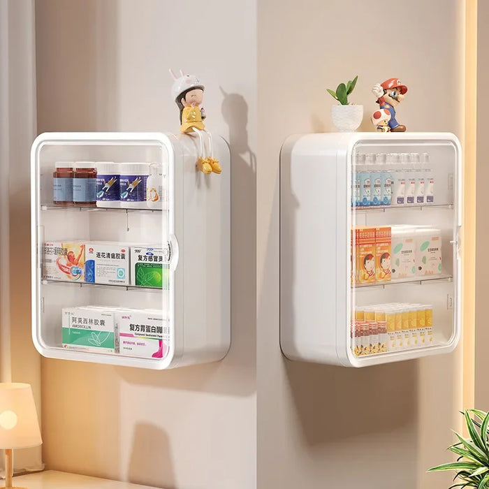 No‑Drill Wall‑Hanging Storage Rack — 3‑ or 4‑Tier PVC Organiser