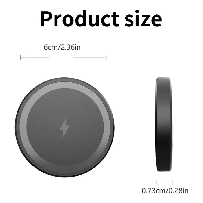 Magnetic Wireless Charger Pad for iPhone 12–17 & AirPods Pro — 15W MagSafe‑style