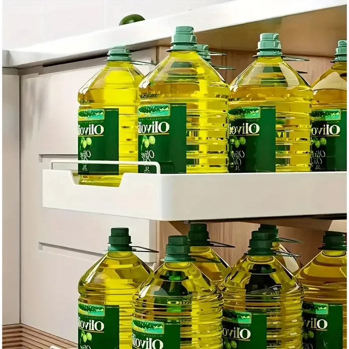 Under-sink Pull-out Drawer Organiser – No-drill Sliding Storage Rack for Kitchen & Bathroom