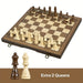 39.3cm / 15.47in Magnetic Wooden Folding Chess Set with 2 Extra Queens – Travel & Tournament