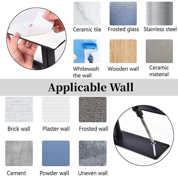 Stainless Steel Punch-Free Paper Towel Holder – Under-Cabinet Roll & Film Dispenser
