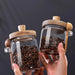 Glass Food Storage Jars with Wooden Lids & Scoop — Airtight Canisters