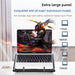 Laptop Cooling Pad — Dual Turbo Fans, Multi-Speed, 12–17.3-inch, Two USB Ports