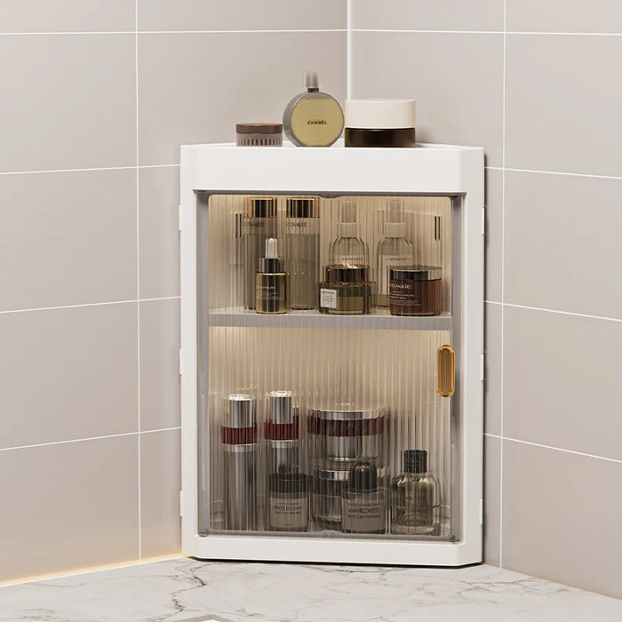 Modern Grey Wall-Mounted Bathroom Cabinet — PVC Vanity (Under 60cm)
