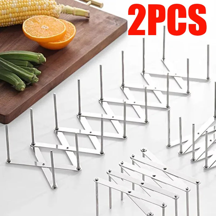 Retractable Stainless Steel Storage Rack – Space-Saving Pot Lid & Plate Holder