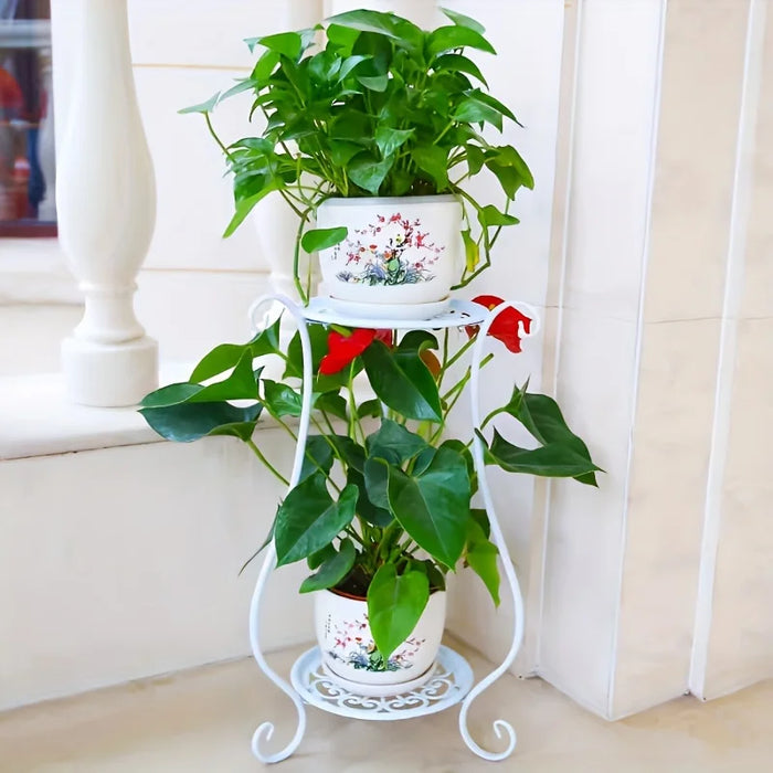 Double-Layer Metal Plant Stand — Multi-Layer Floor Display (1 pack)