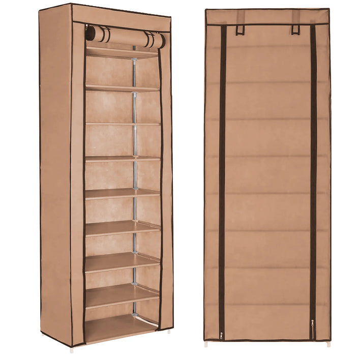 Adjustable 9-Compartment Shoe Cabinet 60 x 30 x 155cm – Dust-proof Multi-layer