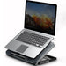 Adjustable Metal Mesh Laptop Cooling Pad with USB and LED Light — Black