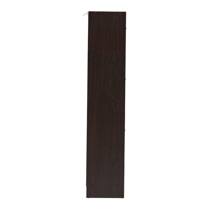 Narrow 3-Tier Flip-Top Shoe Cabinet – Walnut & White Vertical Storage