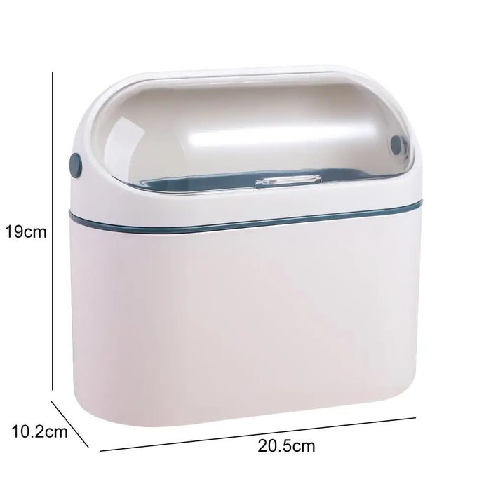 Mini Desktop Compost Bin – Hanging Countertop Rubbish Bucket (Orange / Navy)