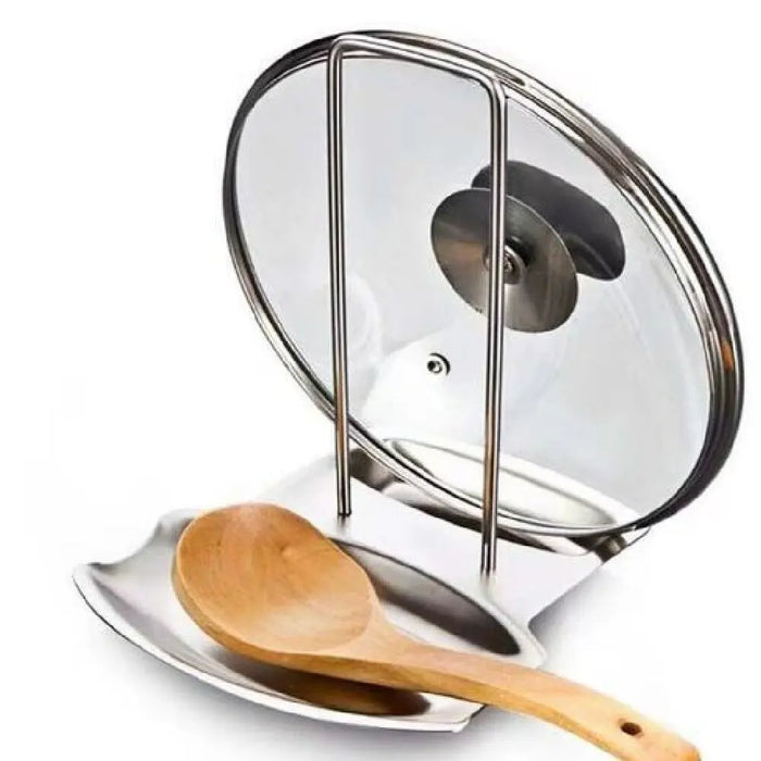 Stainless Steel Pot Lid & Utensil Rack — Multi‑Functional Kitchen Organiser
